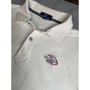 VTG US Open 2008 Polo Shirt Mens White Cotton Blend Pique Style 2900
